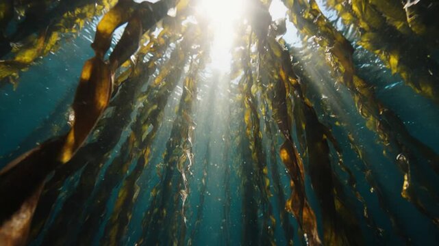 Natureza Oceano Floresta de algas Luz solar