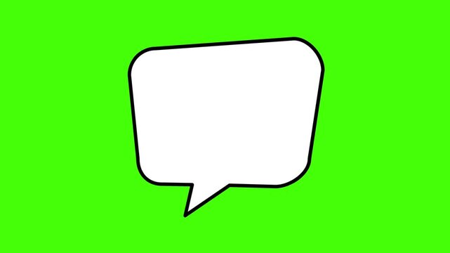 Blank speech bubble with a green screen background, perfect for adding custom text or graphics for video editing and social media content