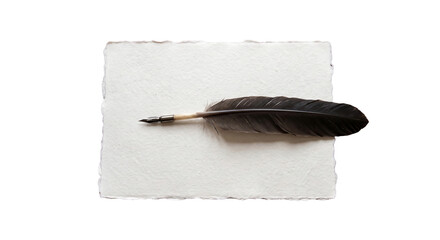Vintage quill pen resting on textured paper, evoking a sense of history and writing © Sapphire