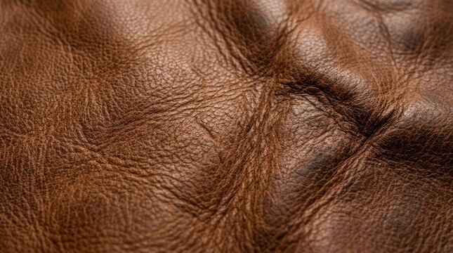 Close up leather texture with natural wrinkles and grain