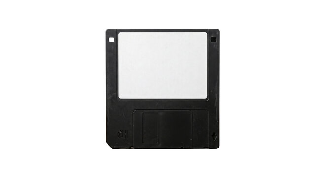 Vintage floppy disk storage media on a clean white background