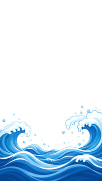 Blue Ocean Wave Border