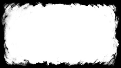 Fototapeta premium Grunge texture border frame background showcases soft feathered abstract overlay layout with dirty damaged backdrop elements. Rough edge paint effect design for photo banner clip art.