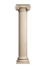 Fototapeta premium Classical Ionic column with ornate capital and fluted shaft design.