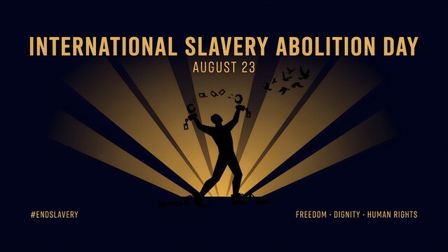 International slavery abolition day poster design