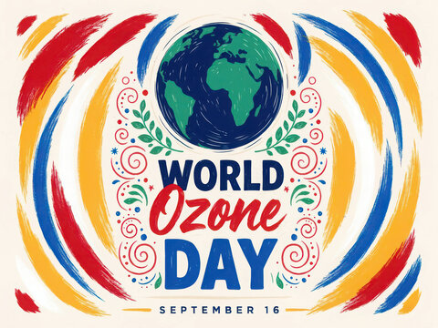 International Ozone Day, World Ozone Day, preservation of the ozone layer awareness poster background 