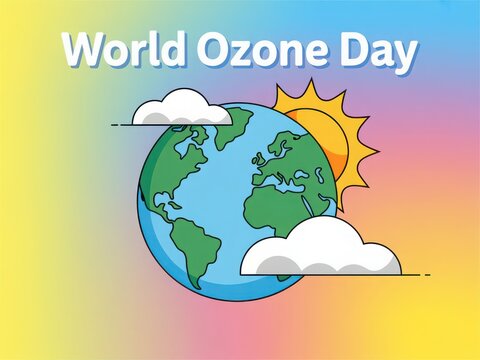 International Ozone Day, World Ozone Day, preservation of the ozone layer poster background 