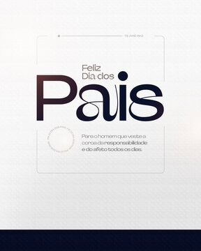 Feliz Dia dos Pais post para instagram e rede social feed Template Pai Papai