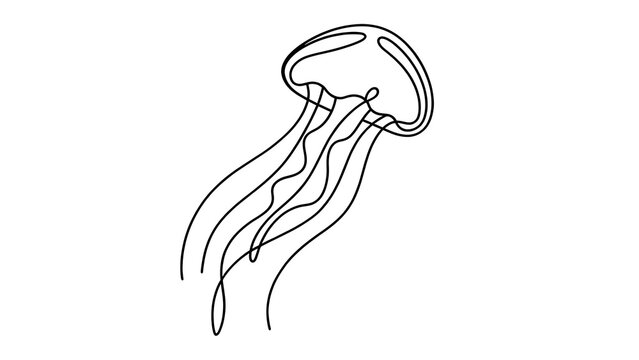 Elegant jellyfish illustration on white background.