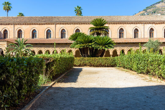 Benedictine cloister of Monreale Cathedral on Sicily