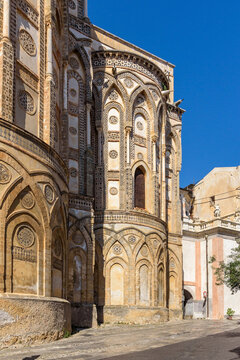 Decorated apses of Monreale Cathedral in Sicily, Italy