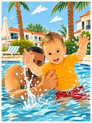 boy in the pool