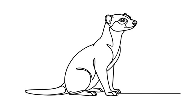 Mongoose illustration on white background.