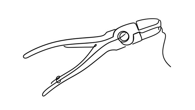 Isolated pliers tool illustration white background.