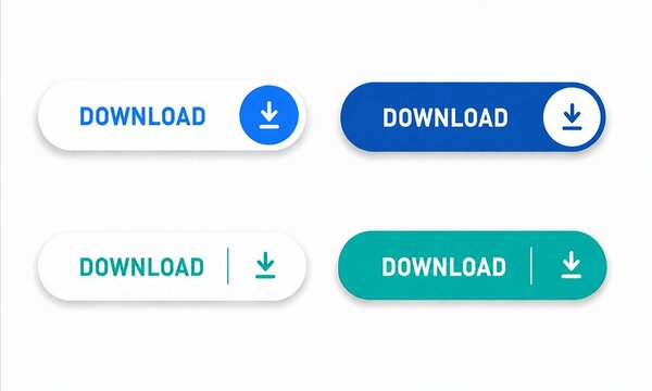 Modern download button with arrow icon in blue and teal colors