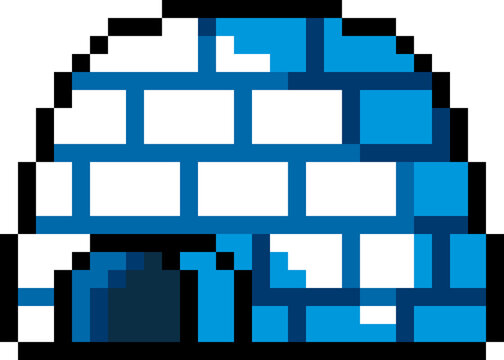Cute Igloo Pixel Art Winter Icon