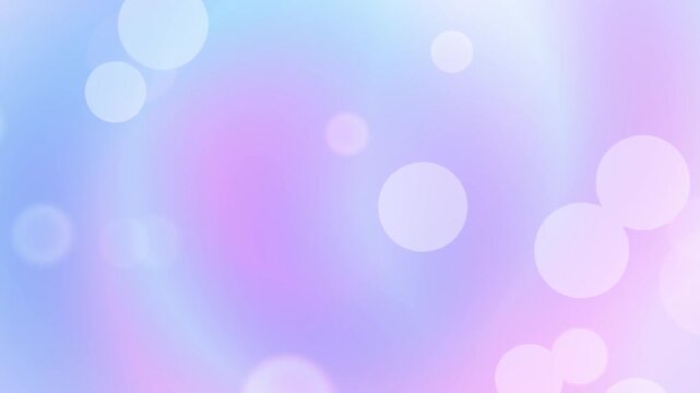 Vivid lilac violet and soft blue gradient wave animation with floating glowing bokeh circles. Perfect for aesthetic video overlay, modern backdrop, and title animation loop