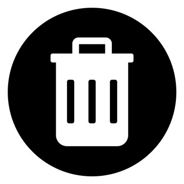 Trash Bin Icon, Delete and Recycle Waste Container Symbol, Garbage Can Isolated on White Background