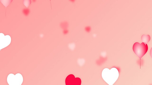 Soft Pink Background Featuring Floating Romantic Heart Shapes for Valentine Day Celebrations and Wedding Anniversary Greetings