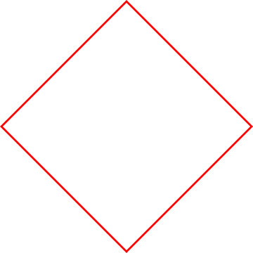 Red Diamond Shape Outline Rhombus Frame Icon Vector Isolated