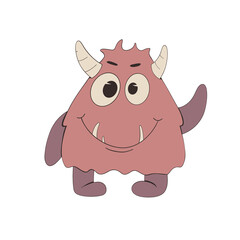 Cute retro cartoon monster character © Ade