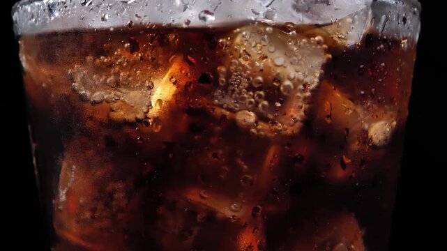 Cola Soft Drink with Ice in Glass