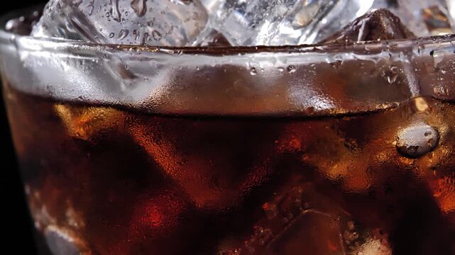 Cola Soft Drink with Ice in Glass