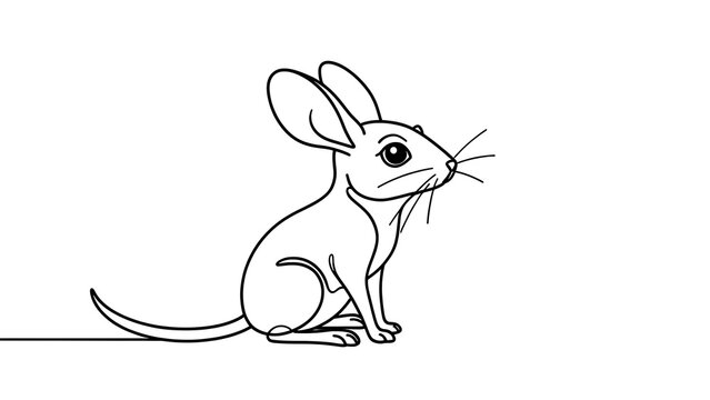 Cute cartoon mouse illustration white background.