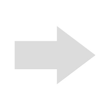Large white block arrow head icon for bold directional navigation ui