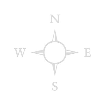 Compass symbol showing directions north south east and west