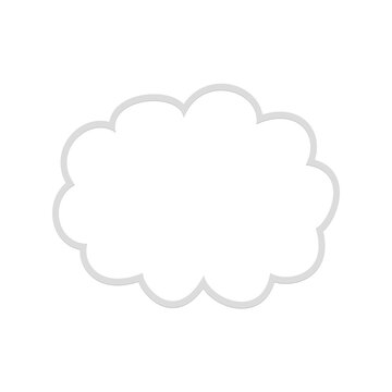 Outline cloud shape graphic resource element for weather or thought design