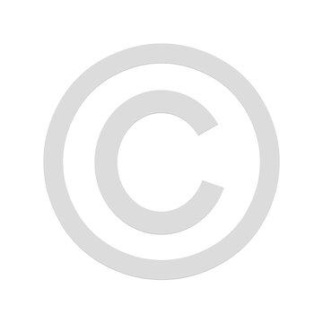 Copyright symbol C in circle on transparent grey background