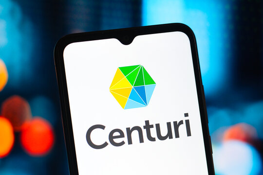 In this photo illustration, the Centuri logo is seen displayed on a smartphone screen.