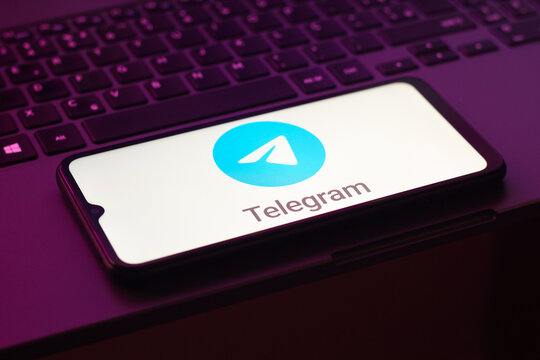 In this photo illustration, the Telegram logo is seen displayed on a smartphone screen.