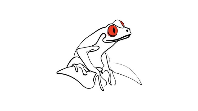 Red eyed tree frog illustration on white background.
