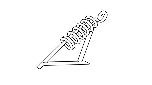 Newton cradle physics toy white background.