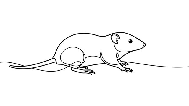 Simple line drawing of a mouse on white background.