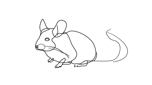 Cute cartoon mouse illustration white background.
