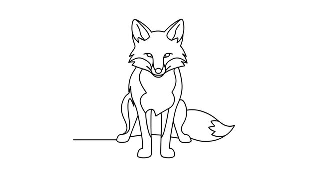 Cute fox illustration on white background.