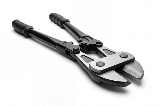 Heavy duty bolt cutters steel tool isolated on white background stock