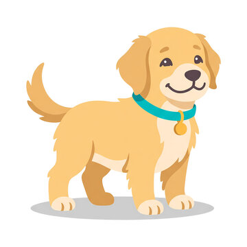 Cute golden retriever dog PNG transparent background for pet design