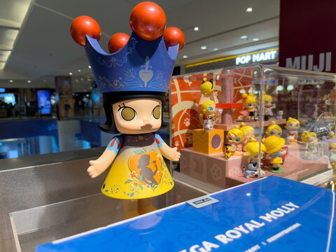 PENANG, MALAYSIA - JUL 21, 2026: Molly Royal collectible figure displayed inside Pop Mart retail store.