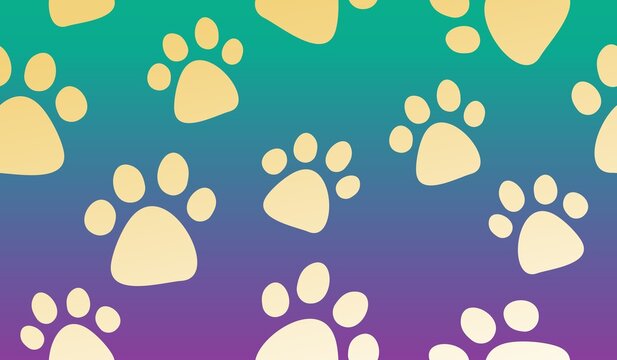 Cute paw pattern background design