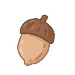Autumn Acorn Clipart Isolated on Transparent Background © Flame