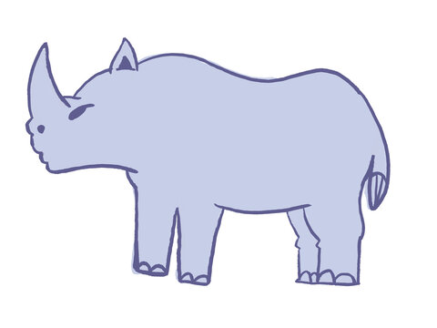Rhinoceros illustration vector design isolated on transparent background