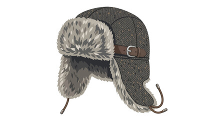 Warm Winter Trapper Hat with Fur Trim © arfi