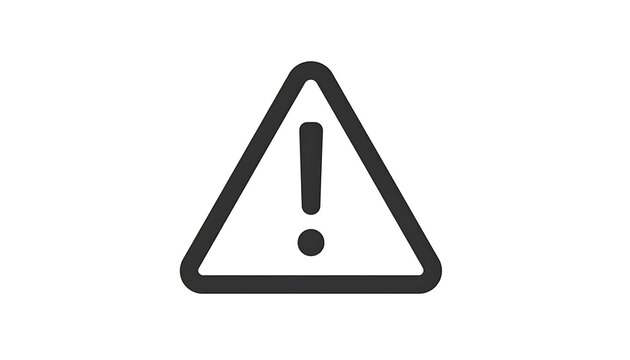 Warning sign triangle with exclamation mark, alert symbol for caution and danger, simple icon graphic