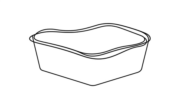 Empty plastic container illustration white background.