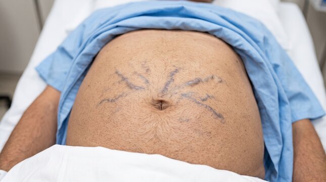 Caput Medusae Abdominal Veins as Clinical Sign of Portal Hypertension