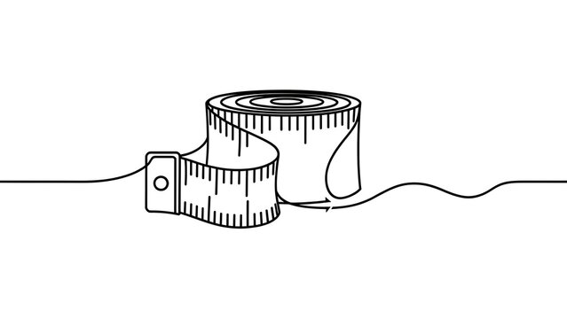 Measuring tape on white background.
